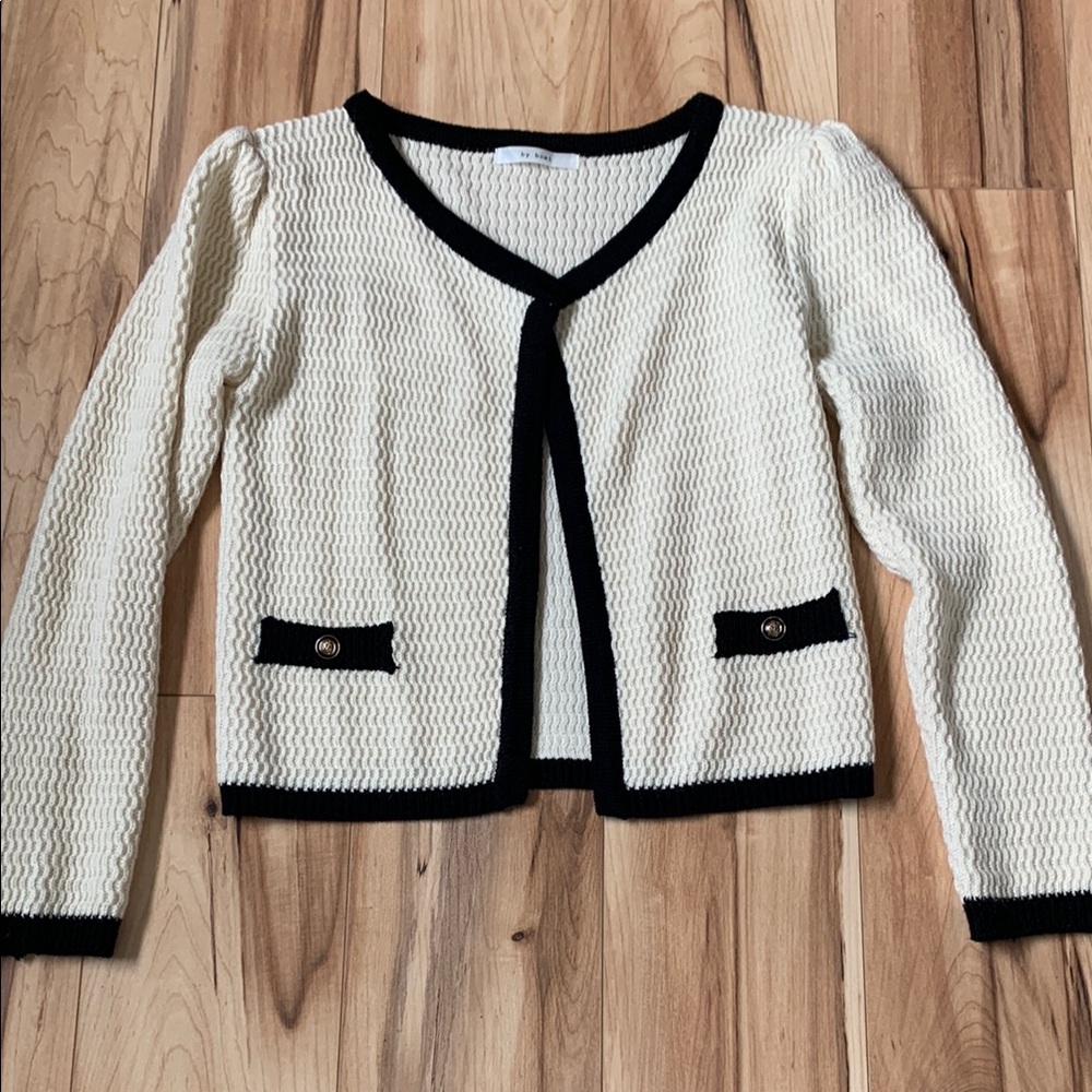 Cream and Black Sweater